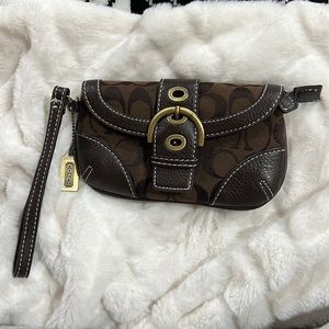 Signature Canvas Coach Wristlet